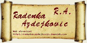 Radenka Azdejković vizit kartica
